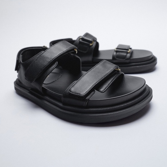 Zara Low Heel Strap Sandals 39 - Picture 3 of 5